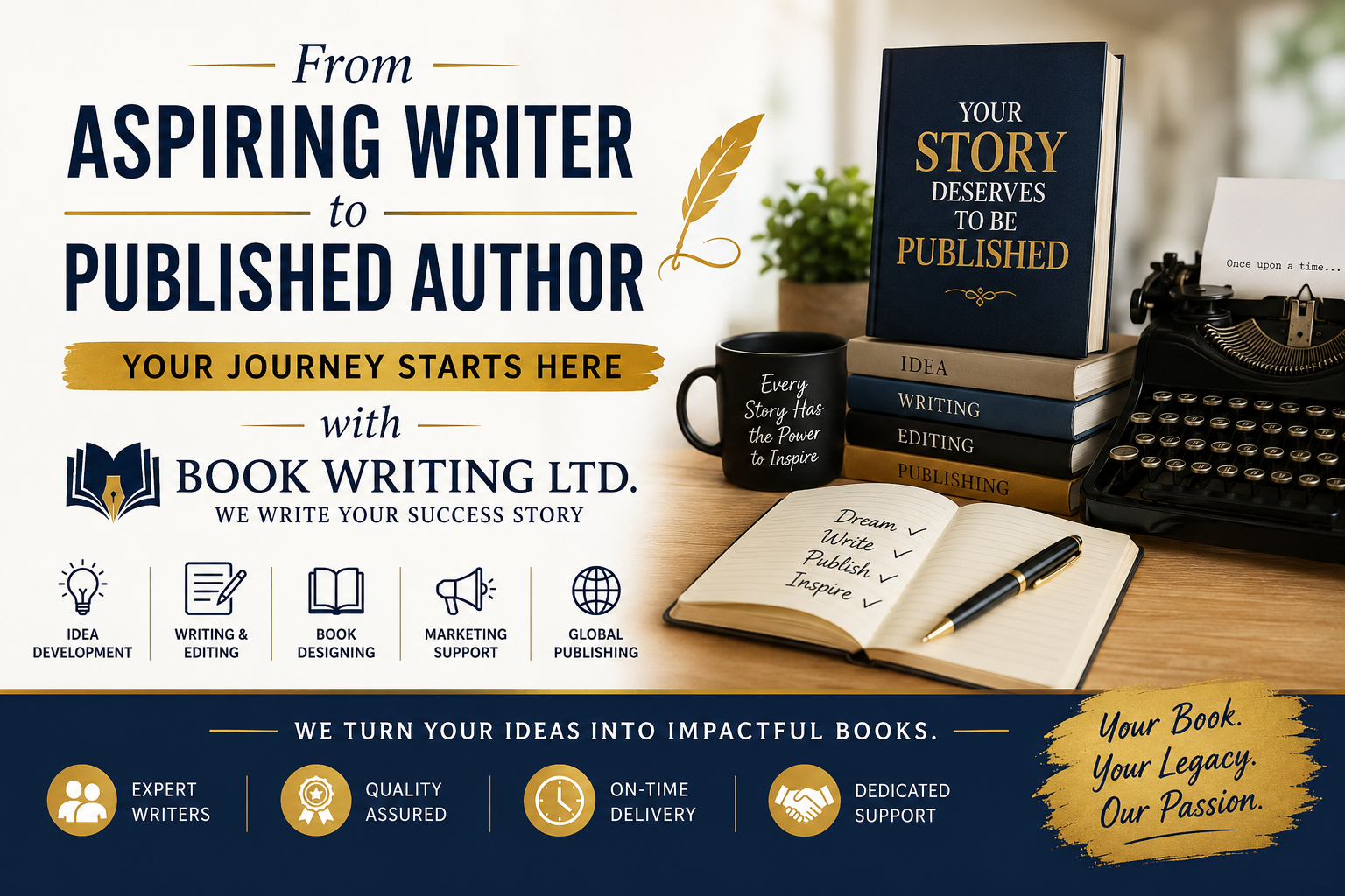 From Aspiring Writer to Published Author – Your Journey Starts Here with Book Writing Ltd