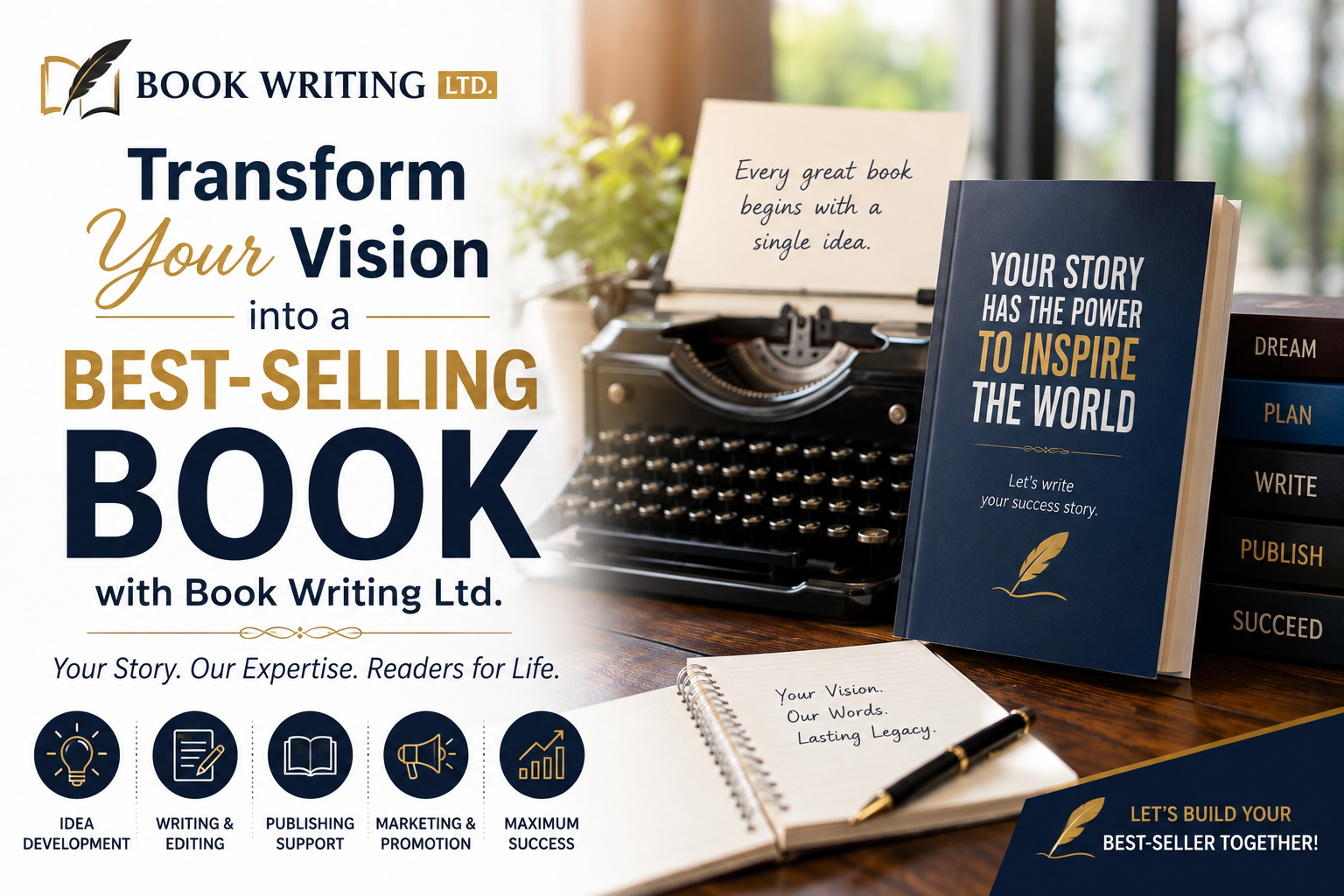 Transform Your Vision into a Best-Selling Book with Book Writing Ltd