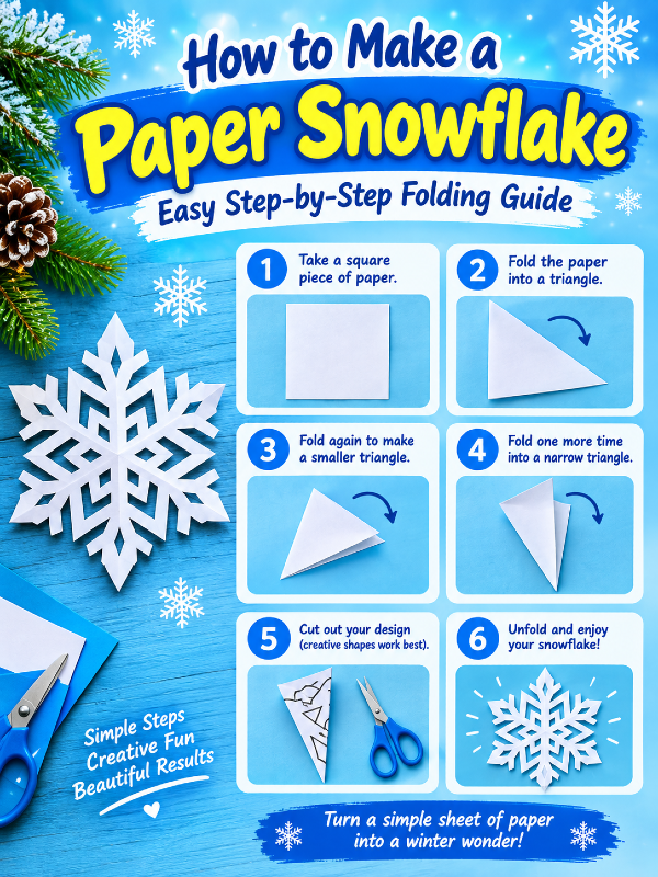 How to Make a Paper Snowflake | Easy Step-by-Step Folding Guide  